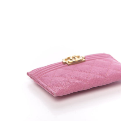 Chanel Caviar Quilted Boy Card Holder Light Pink 9 of 10