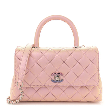 Chanel Iridescent Caviar Quilted Mini Coco Handle Flap Pink 1 of 11
