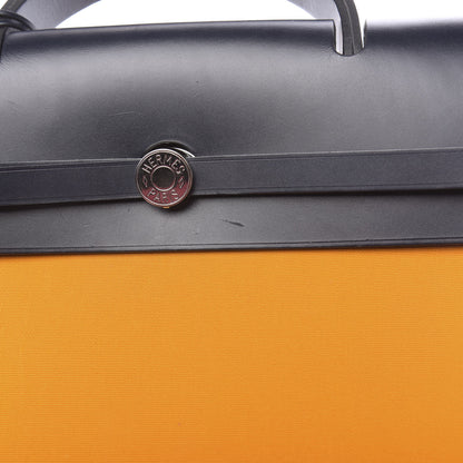 Hermes Vache Hunter Toile Herbag Zip 39 MM Jaune D'or Bleu Izmir Bleu Royale 18 of 19