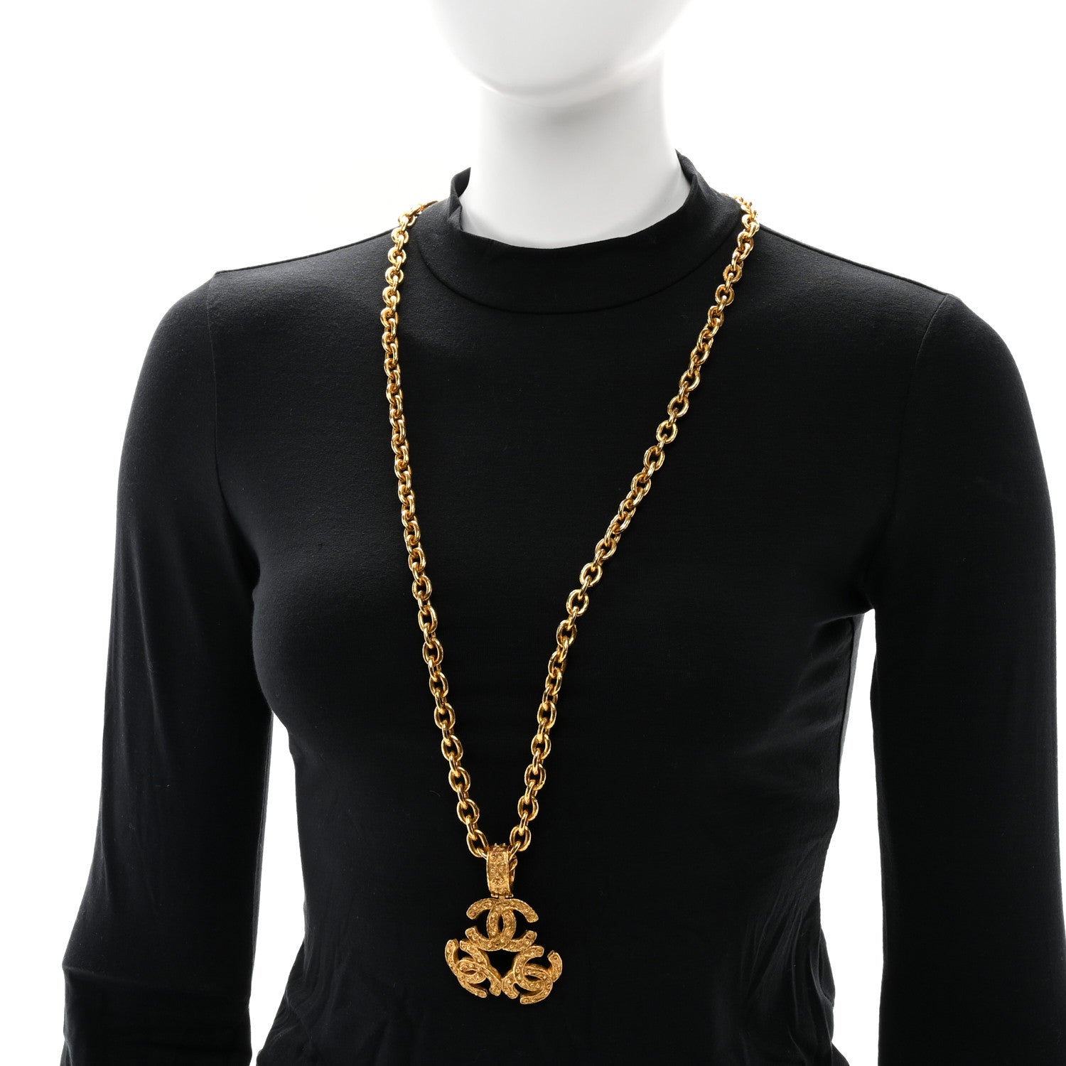 Chanel Metal Triple CC Chain Necklace Gold 2 of 5
