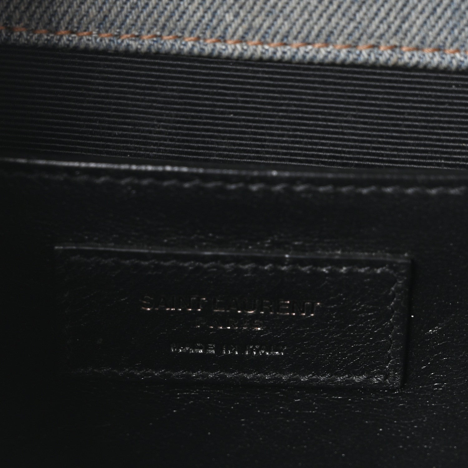 Saint Laurent Denim Mixed Matelasse Triquilt Medium Monogram Envelope Satchel Blue 5 of 9