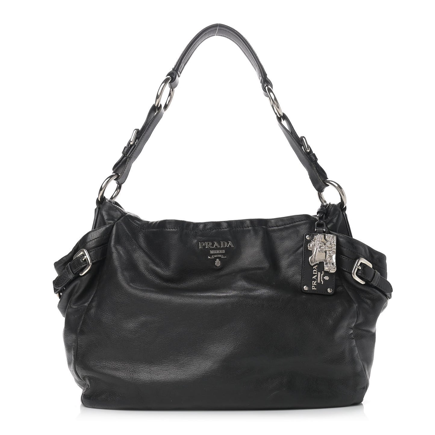 Vitello Daino Shoulder Bag Black
