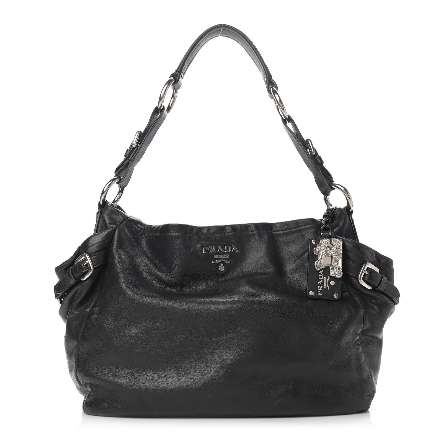 Prada Vitello Daino Shoulder Bag Black 1 of 11