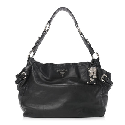 Prada Vitello Daino Shoulder Bag Black 1 of 11