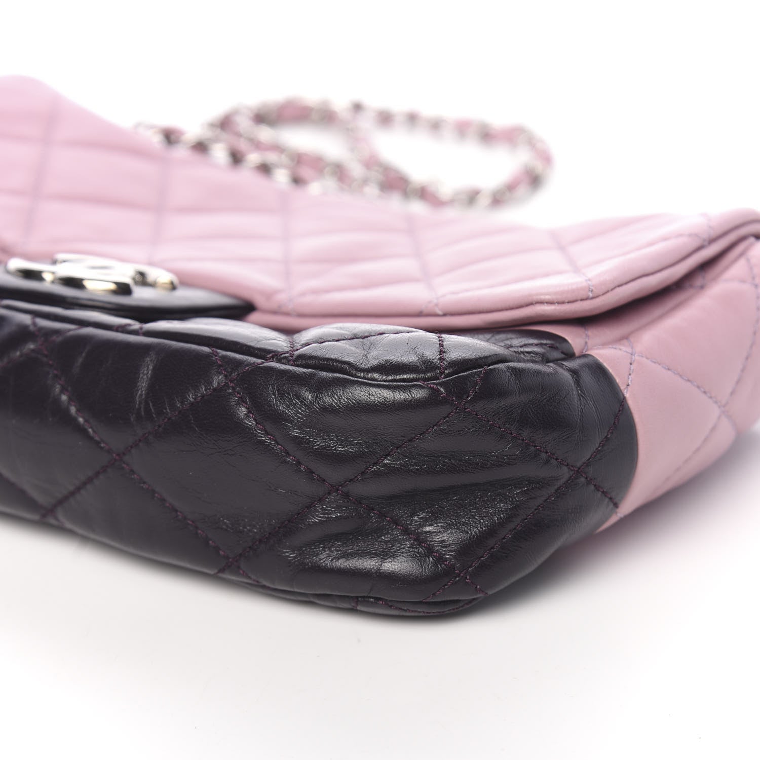 Chanel Lambskin Quilted Bi-Color Medium Single Flap Light Purple 13 of 14
