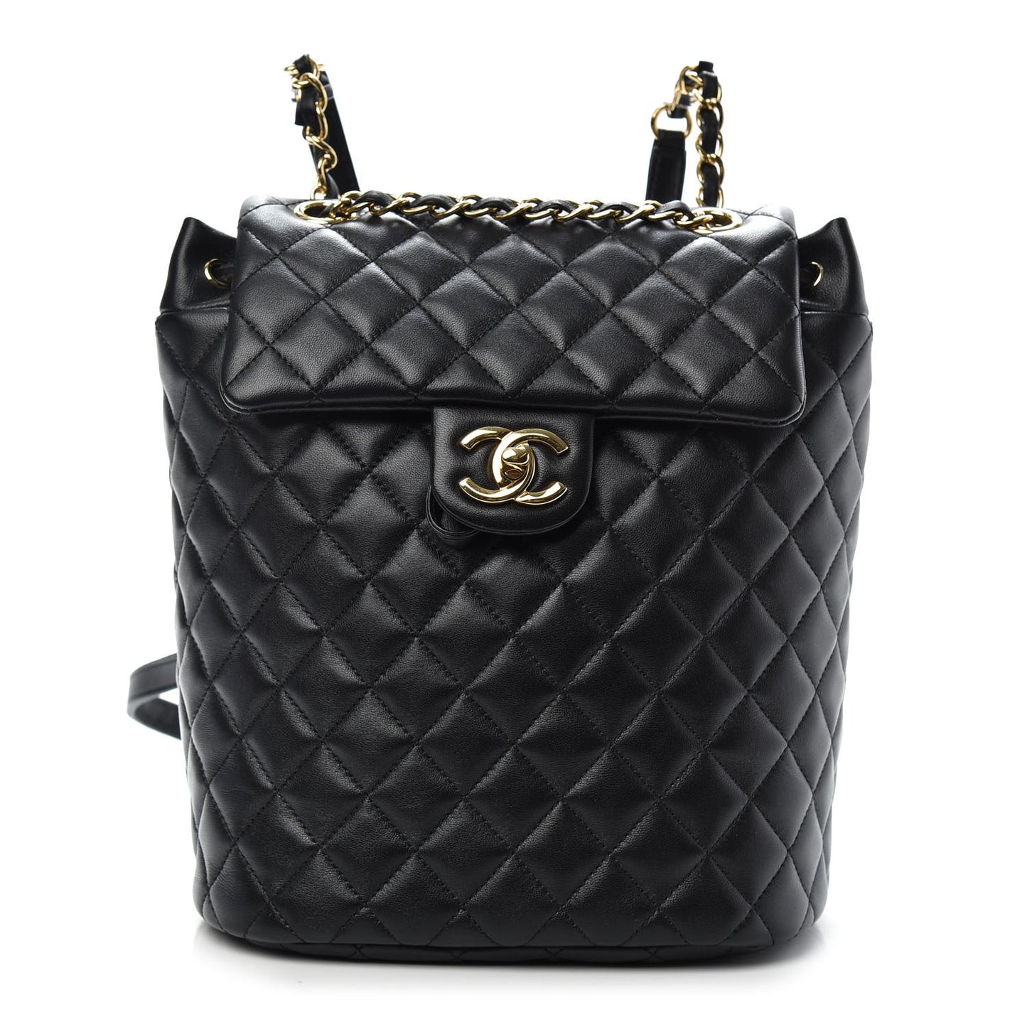 Lambskin Quilted Small Urban Spirit Backpack Black