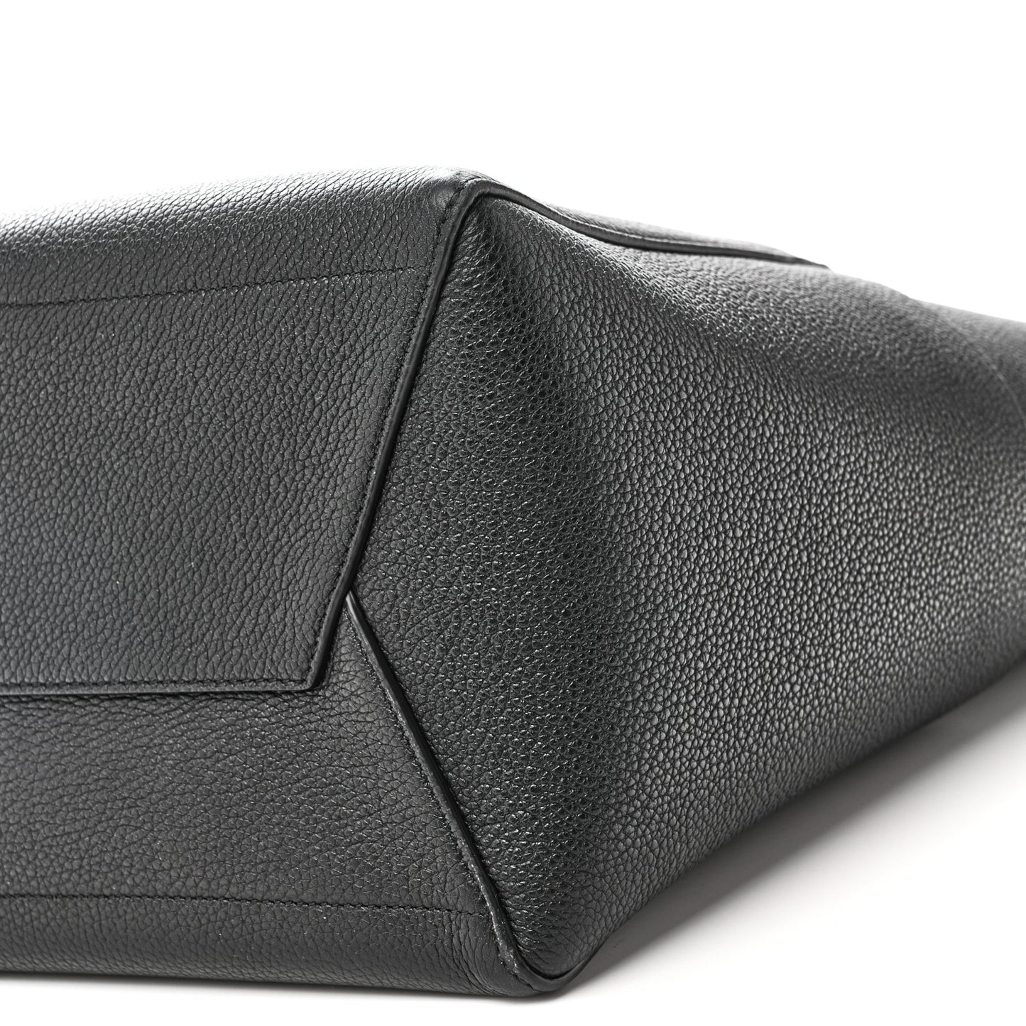 Soft Grained Calfskin Sangle Bucket Bag Black