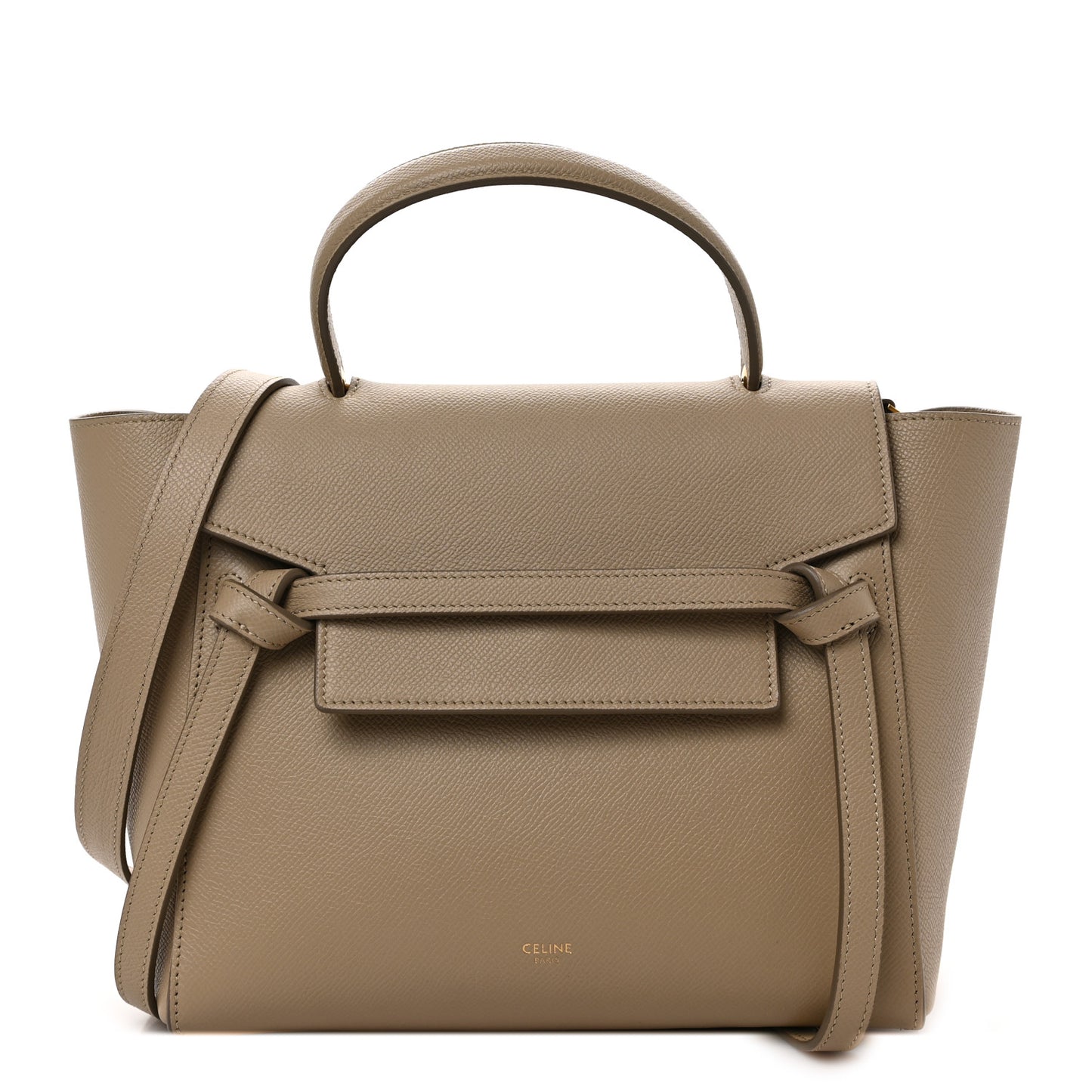 Grained Calfskin Micro Belt Bag Light Taupe