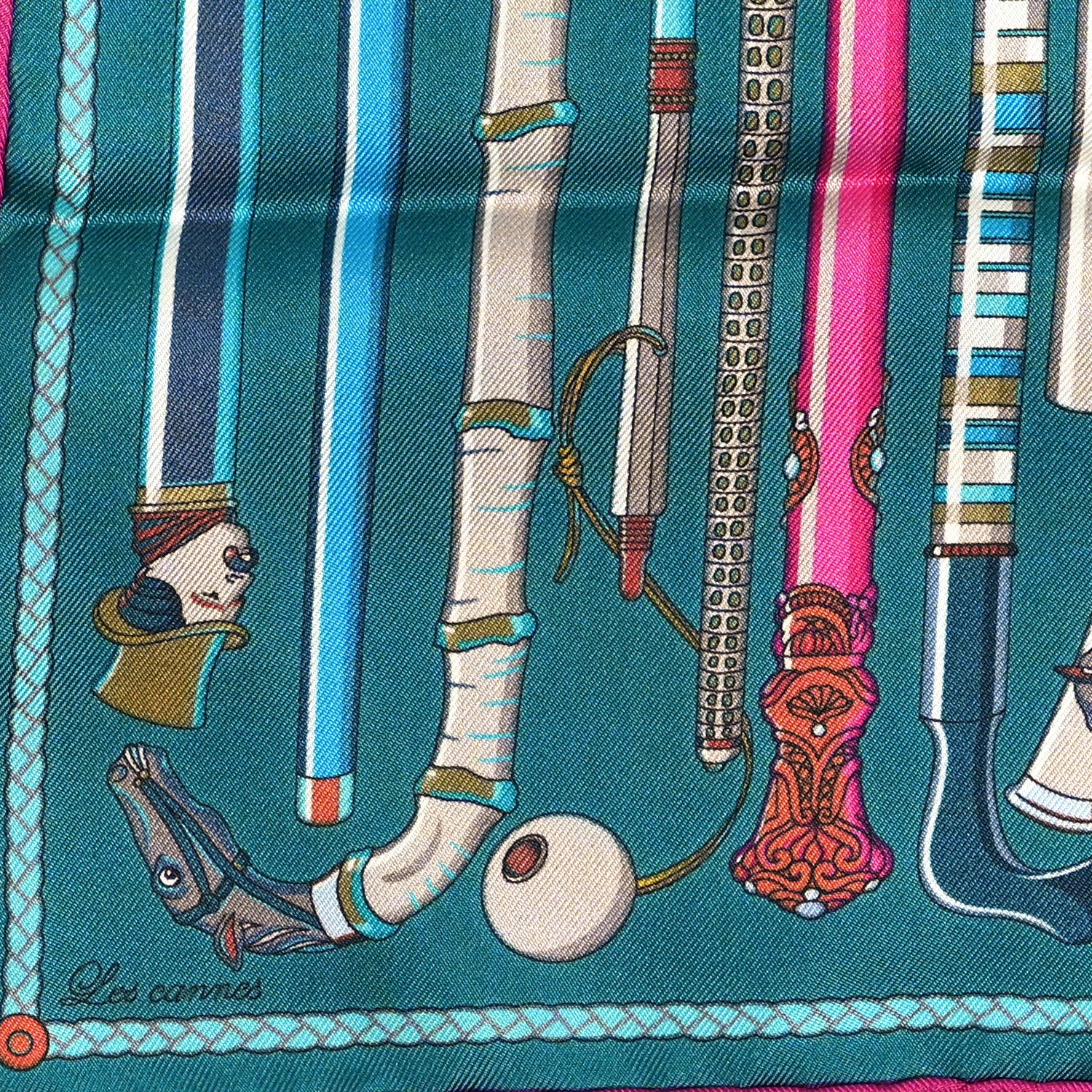 Hermes Silk Les Cannes 90 Scarf 5 of 5