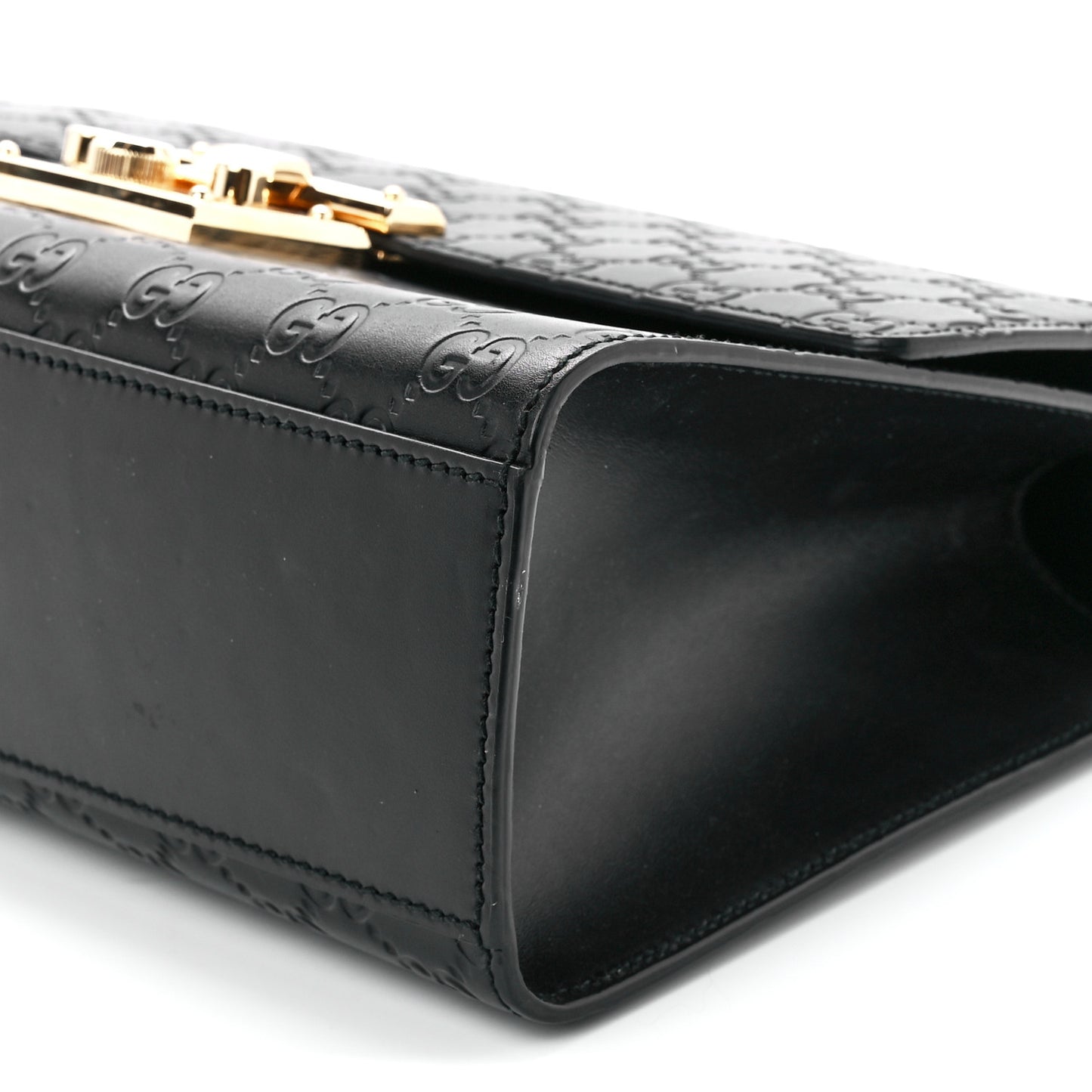 Guccissima Medium Padlock Shoulder Bag Black