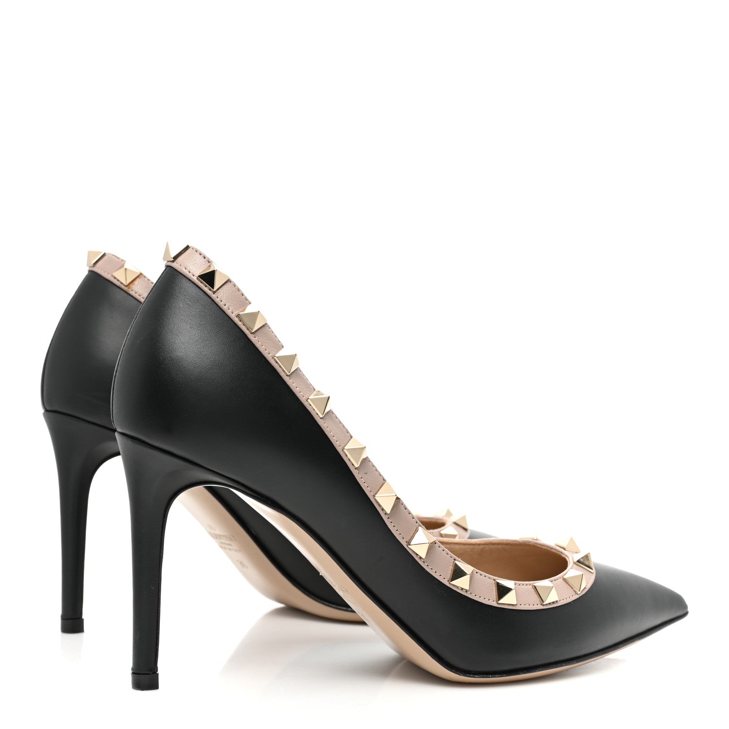 Valentino Garavani Calfskin Rockstud 85mm Pumps 36 Black Poudre 4 of 10