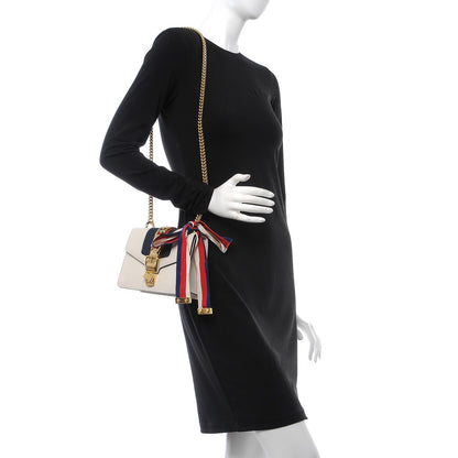 Gucci Calfskin Mini Sylvie Chain Shoulder Bag White 2 of 8