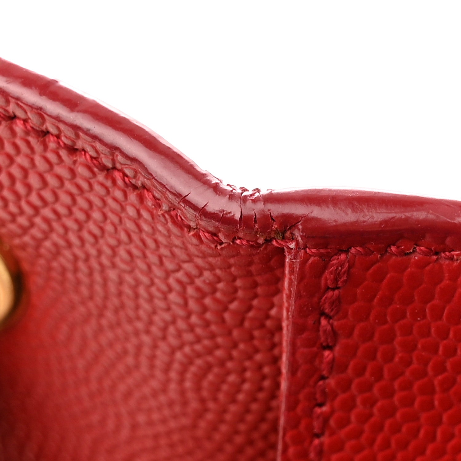 Saint Laurent Grain De Poudre Small Monogram Kate Satchel Red 11 of 12