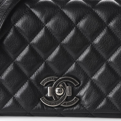 Chanel Goatskin Quilted Medium City Rock Flap Black 10 of 10