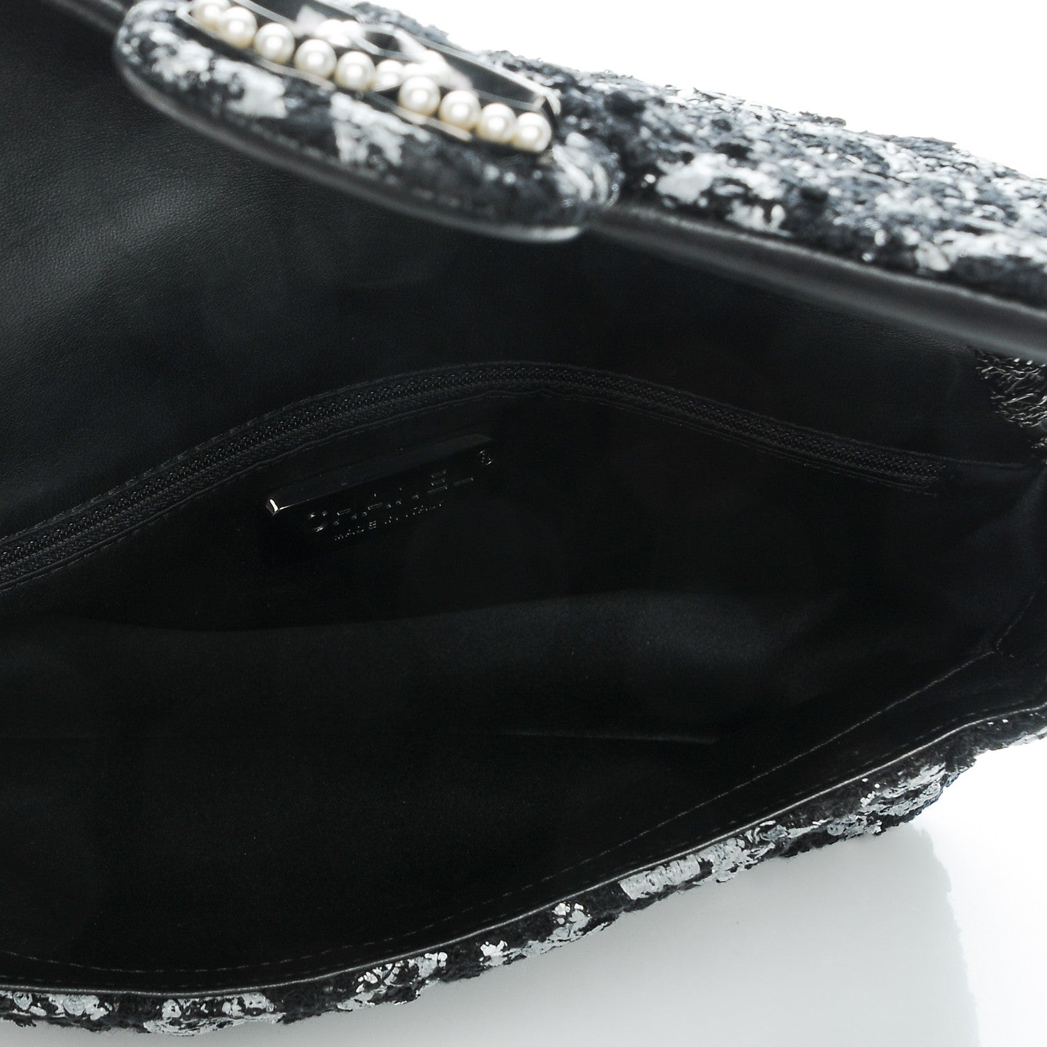 Chanel Painted Tweed Medium Single Flap Black Grey 5 of 7