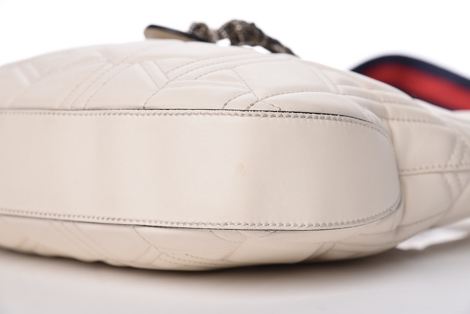 Gucci Calfskin Web Quilted Small Dionysus Hobo White 10 of 11