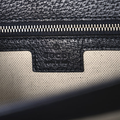 Gucci GG Supreme Monogram Textured Dollar Calfskin Web Small Ophidia Padlock Top Handle Bag Beige Blue 6 of 10