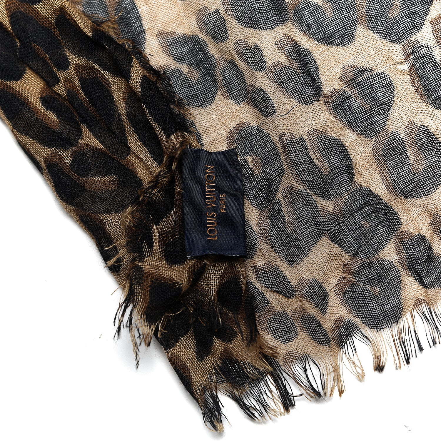 Louis Vuitton Cashmere Silk Leopard Etole Stole Marron 5 of 5