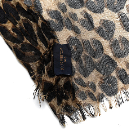 Louis Vuitton Cashmere Silk Leopard Etole Stole Marron 5 of 5