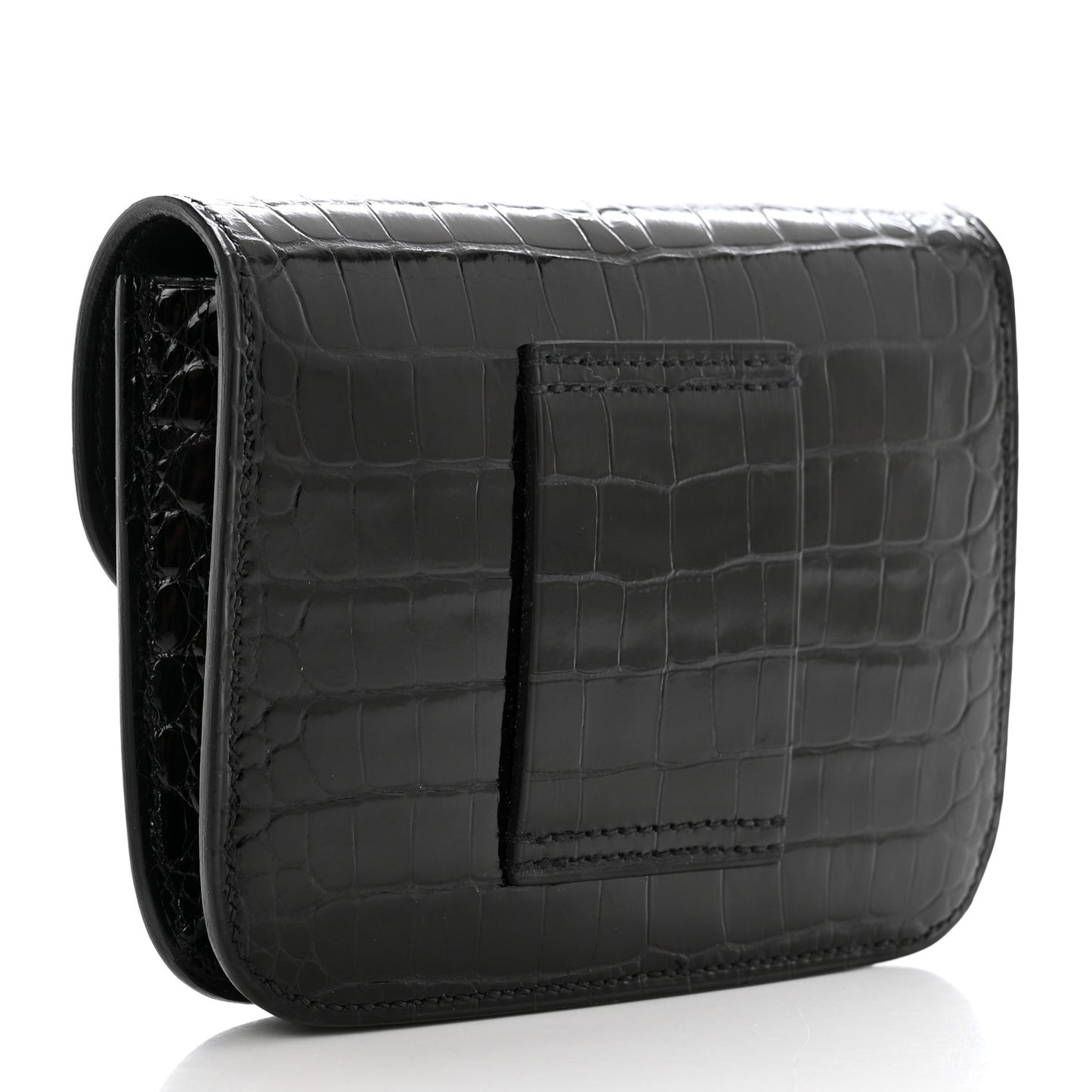 Shiny Alligator Constance Slim Wallet Black