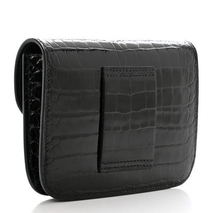 Hermes Shiny Alligator Constance Slim Wallet Black 4 of 12