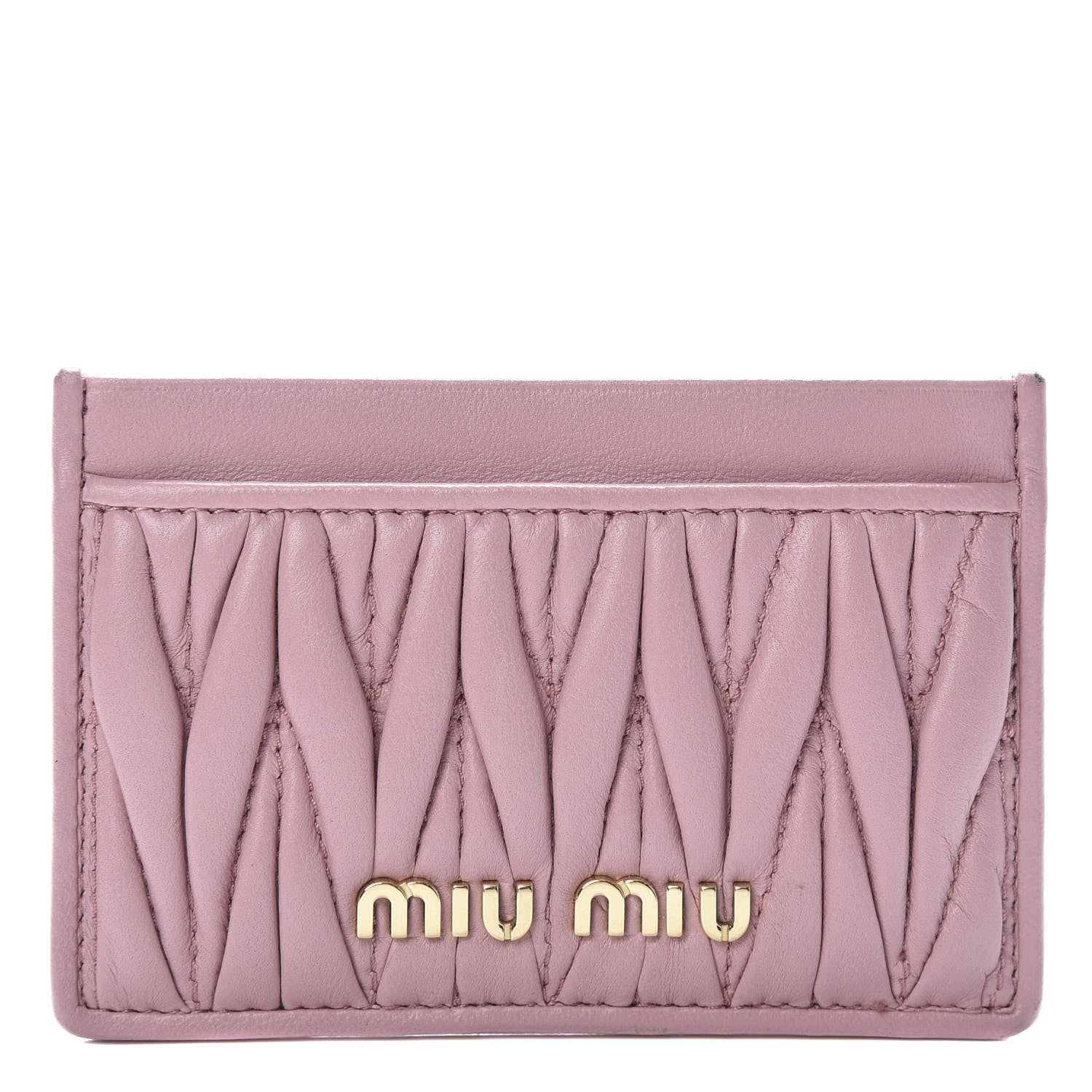 Miu Miu Nappa Matelasse Card Holder Rosa 1 of 9