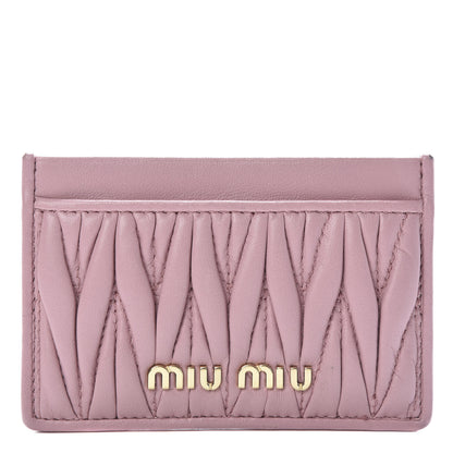 Miu Miu Nappa Matelasse Card Holder Rosa 1 of 9