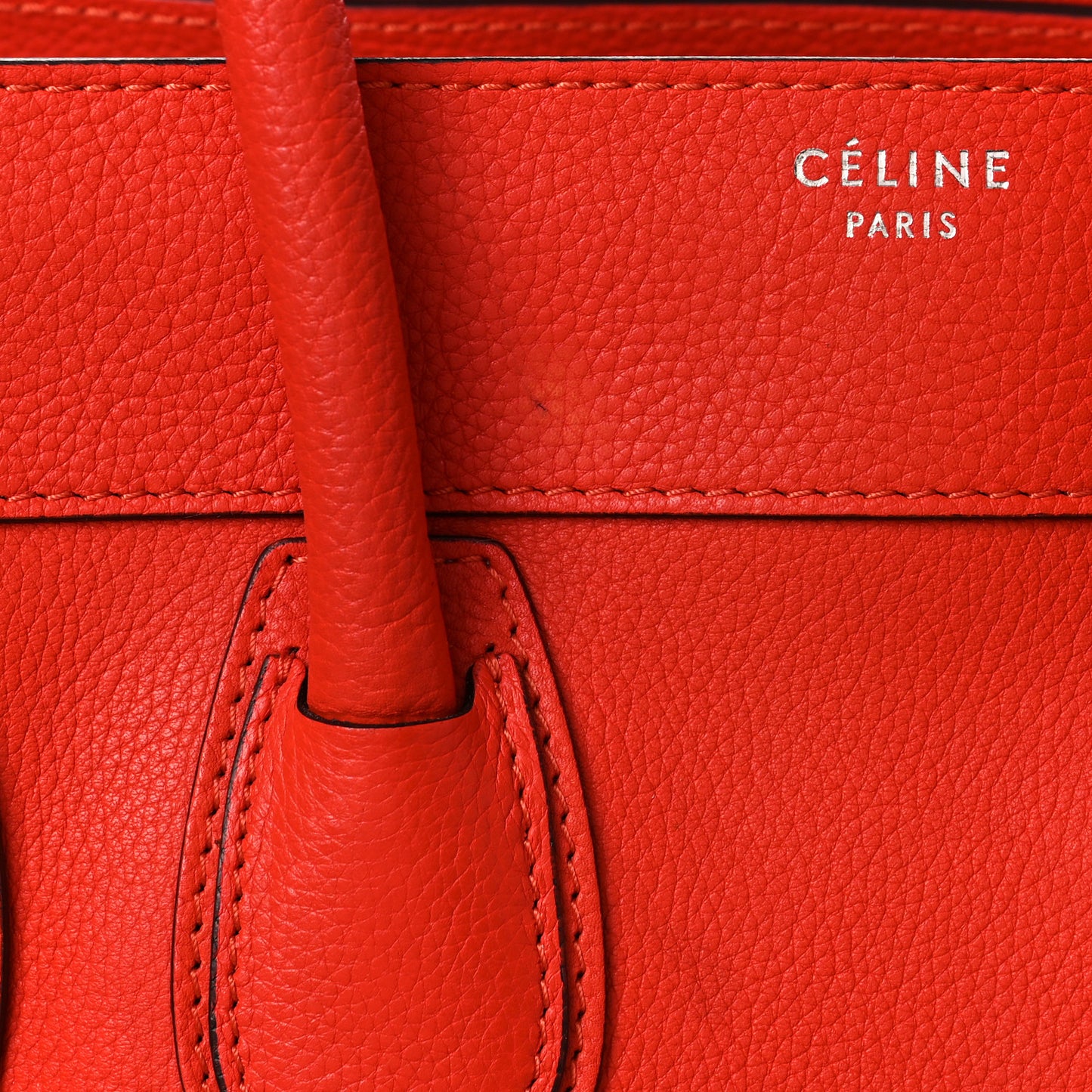 Drummed Calfskin Mini Luggage Vermillion