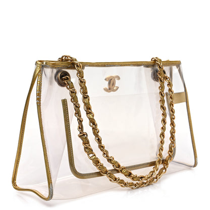 Chanel Vinyl Naked Tote Gold 3 of 11