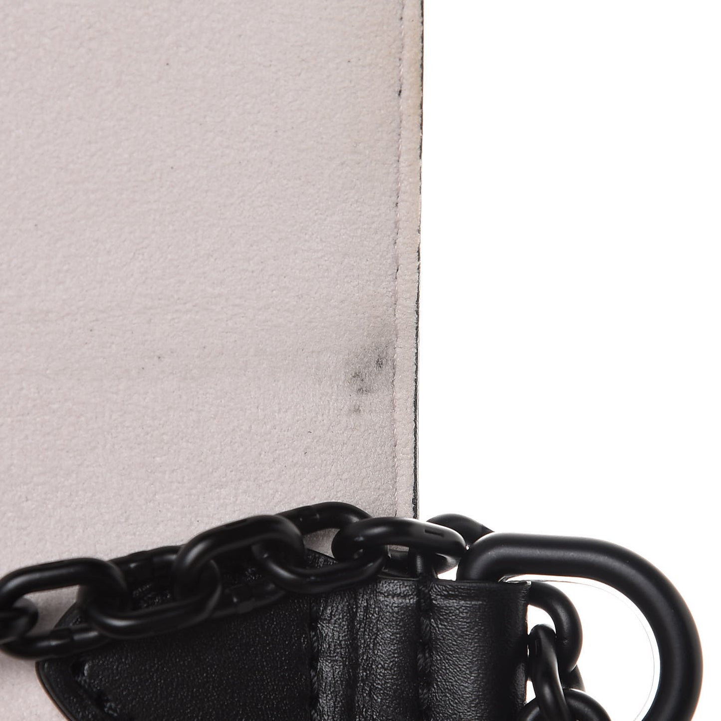 Calfskin Graphic Print Twist Shoulder Bag MM White Black