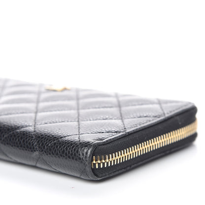 Chanel Caviar Quilted Large Gusset Zip Around Wallet Black 11 of 11