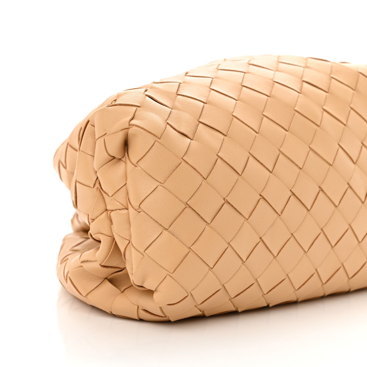 Bottega Veneta Nappa Maxi Intrecciato The Pouch Oversized Clutch Almond 9 of 10