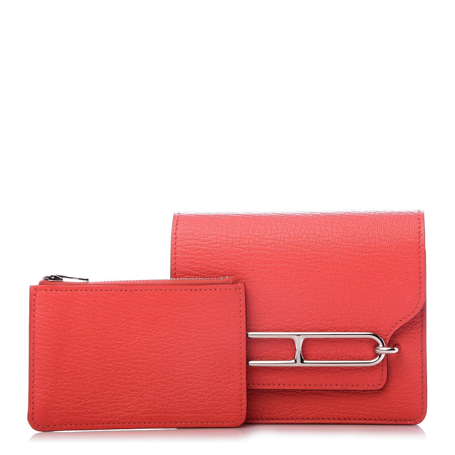 Hermes Chevre Mysore Roulis Slim Wallet Rose Texas 1 of 9