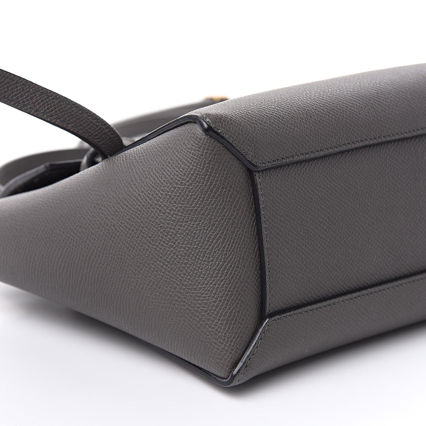 Grained Calfskin Nano Belt Bag Grey