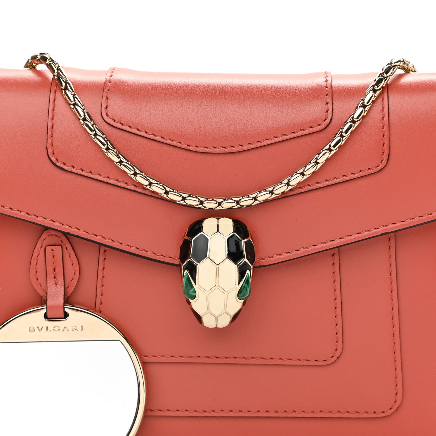 Calfskin Serpenti Forever Crossbody Bag Coral