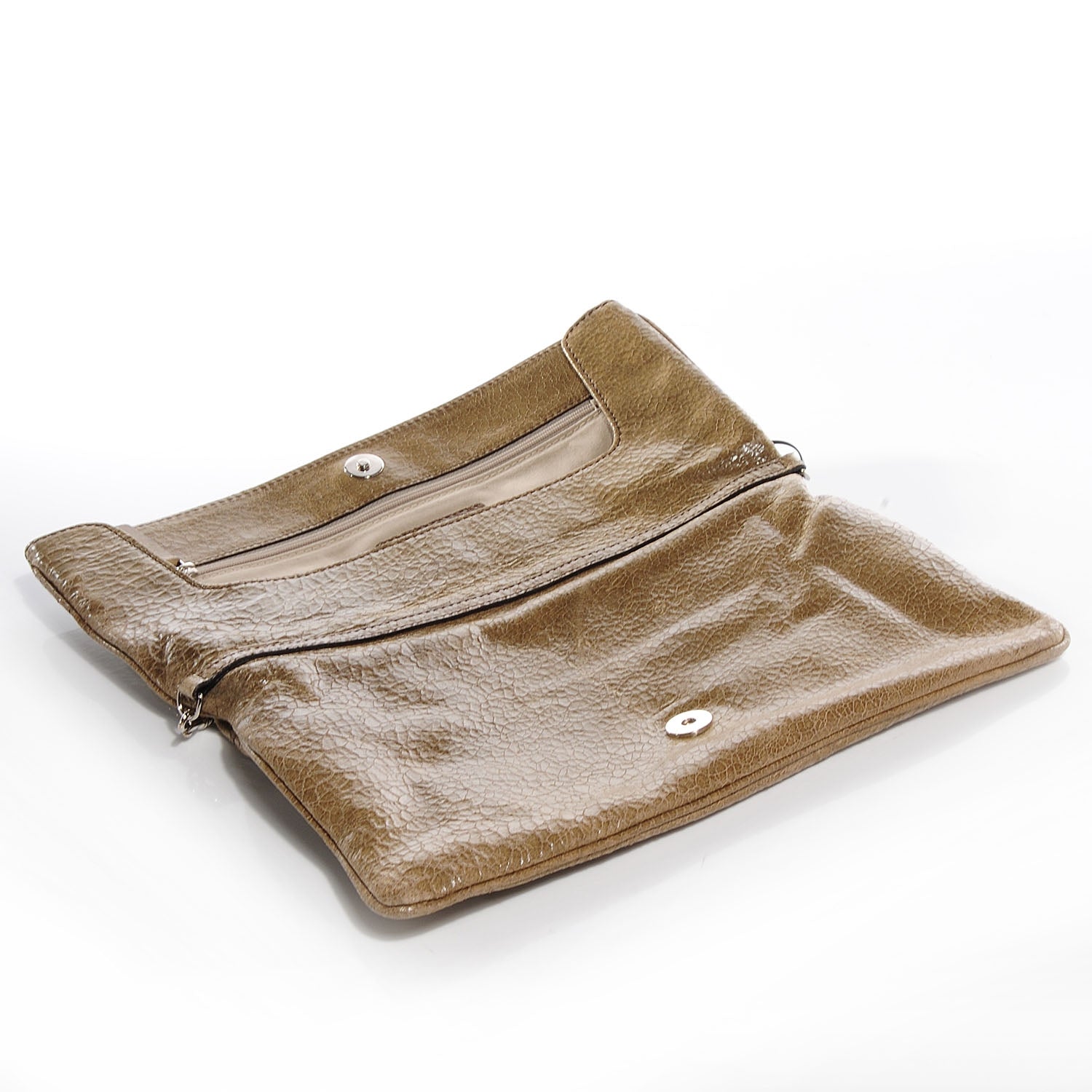 Givenchy Crackled Patent Envelope Folded Clutch Light Brown 11 of 13