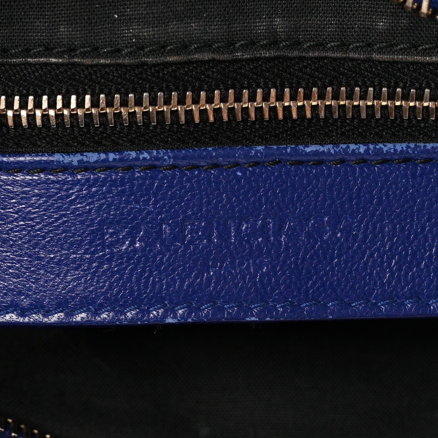 Balenciaga Chevre Gold Metallic Edge Hardware City Bleu Roi 6 of 11