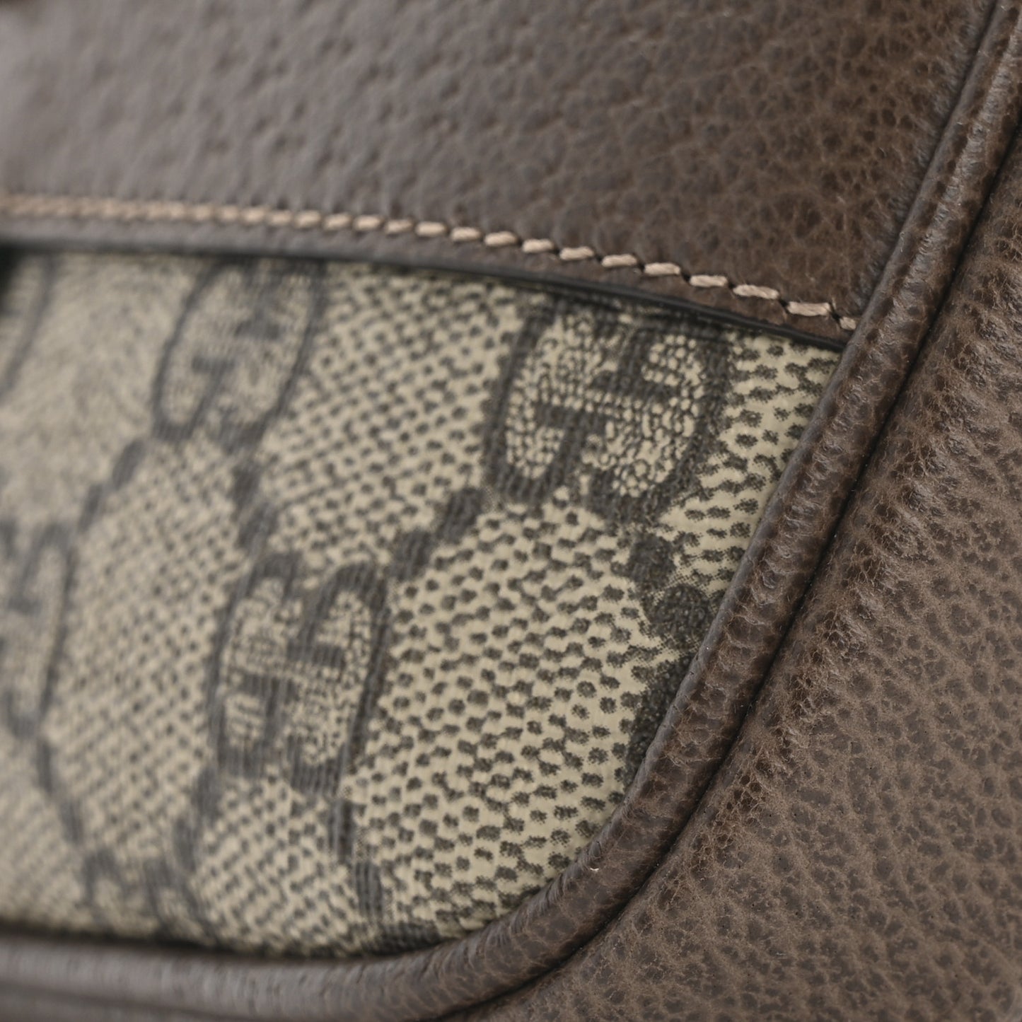 GG Supreme Monogram Ophidia Belted iPhone Case 95 38 Dark Brown