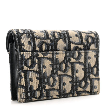 Christian Dior Oblique Saddle Card Holder Blue 3 of 11