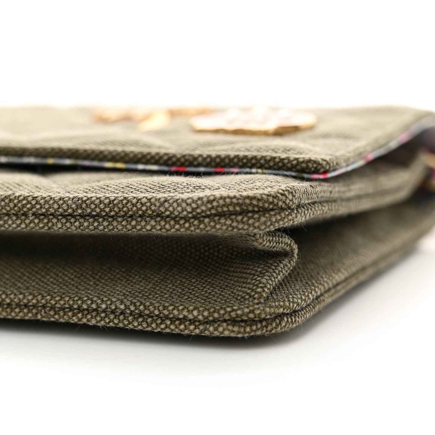 Canvas Quilted Coco Cuba Charms Wallet on Chain WOC Khaki