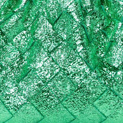 Bottega Veneta Metallic Nappa Intrecciato The Mini Pouch Parakeet 9 of 11