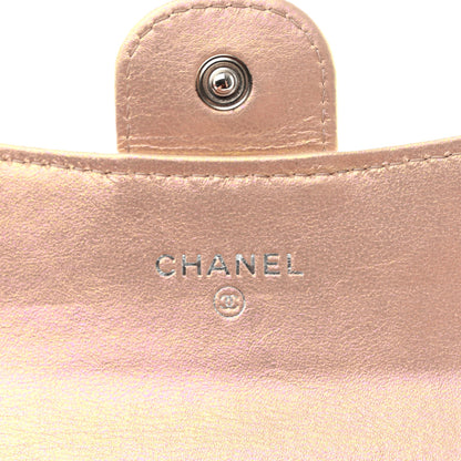 Chanel Iridescent Calfskin Quilted Flap Card Holder Wallet Pink 6 of 8