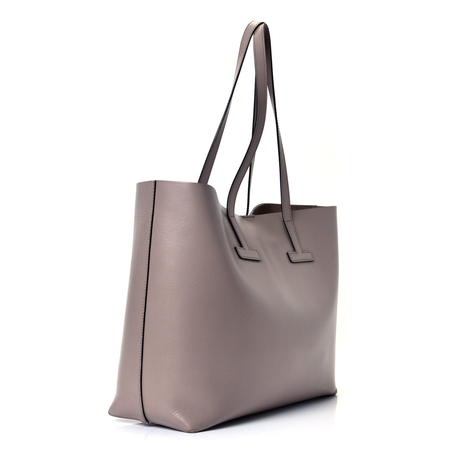 Grained Calfskin Small T Tote Taupe