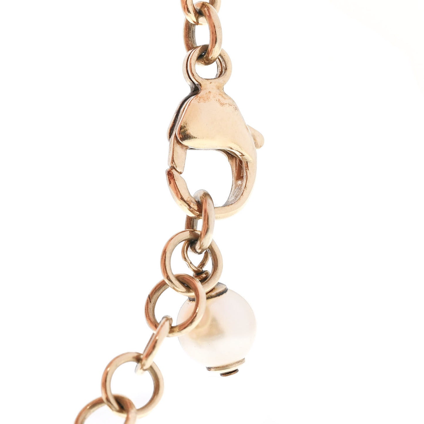 Pearl Crystal CC Moon Bracelet Gold