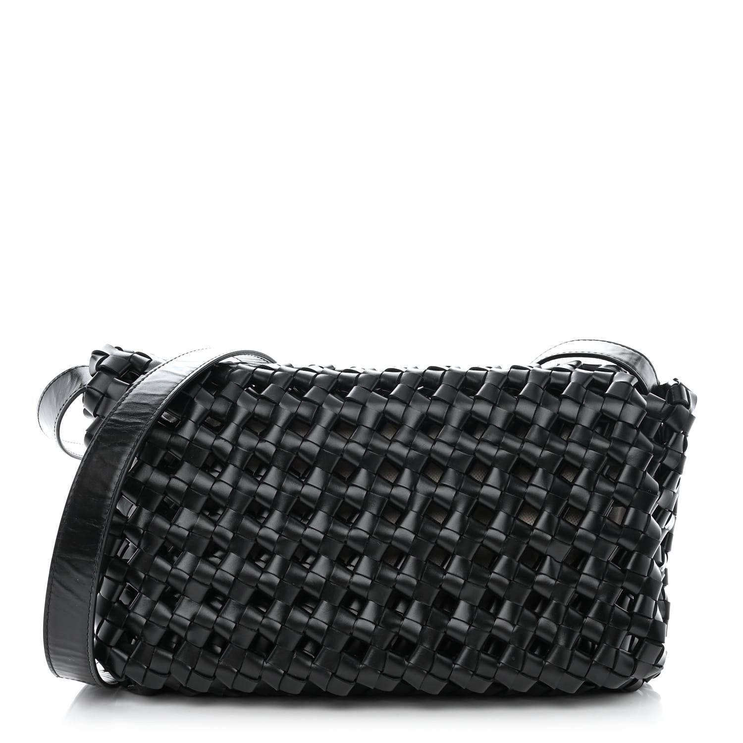 Bottega Veneta Nappa Intrecciato Crochet The Window Crossbody Bag Black 4 of 12