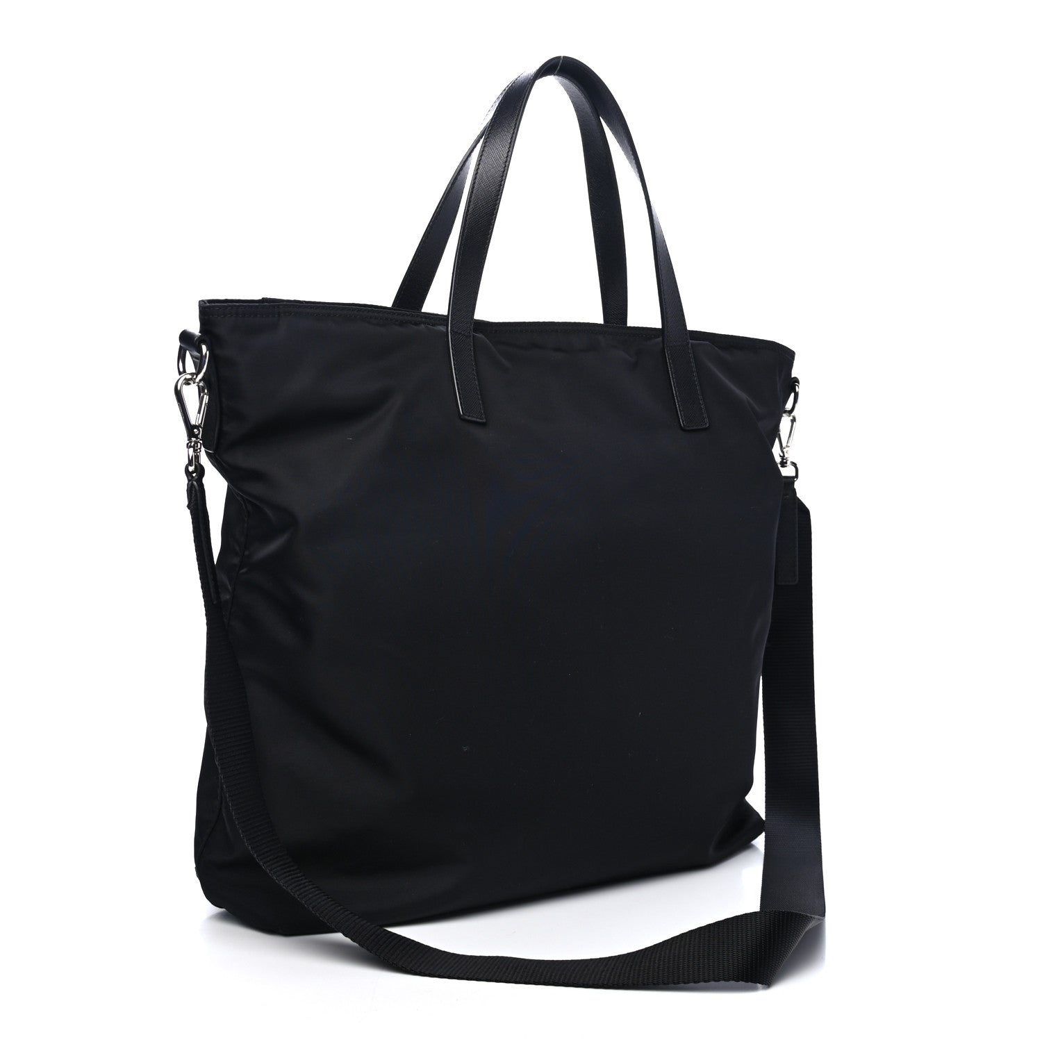 Prada Tessuto Nylon Saffiano Tote Black 2 of 4