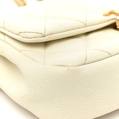 Chanel Caviar Quilted Chain Melody Waist Belt Bag White 9 of 16