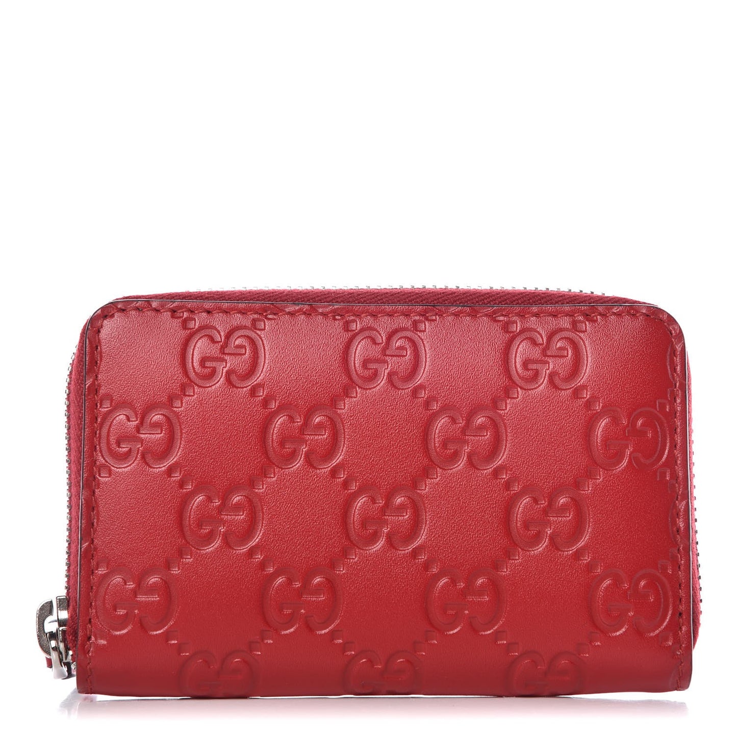 Guccissima Zip Around Card Case Red