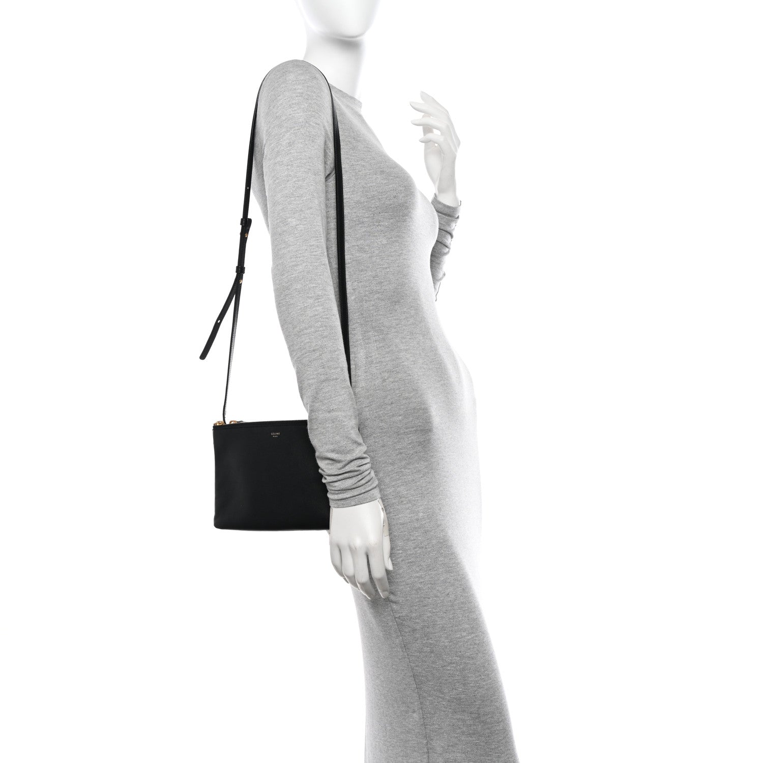 Celine Lambskin Small Trio Crossbody Bag Black 2 of 11