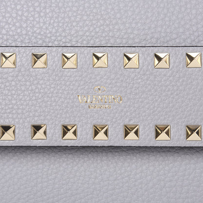 Valentino Garavani Pebbled Calfskin Rockstud Side Slip Crossbody Pastel Grey 6 of 8